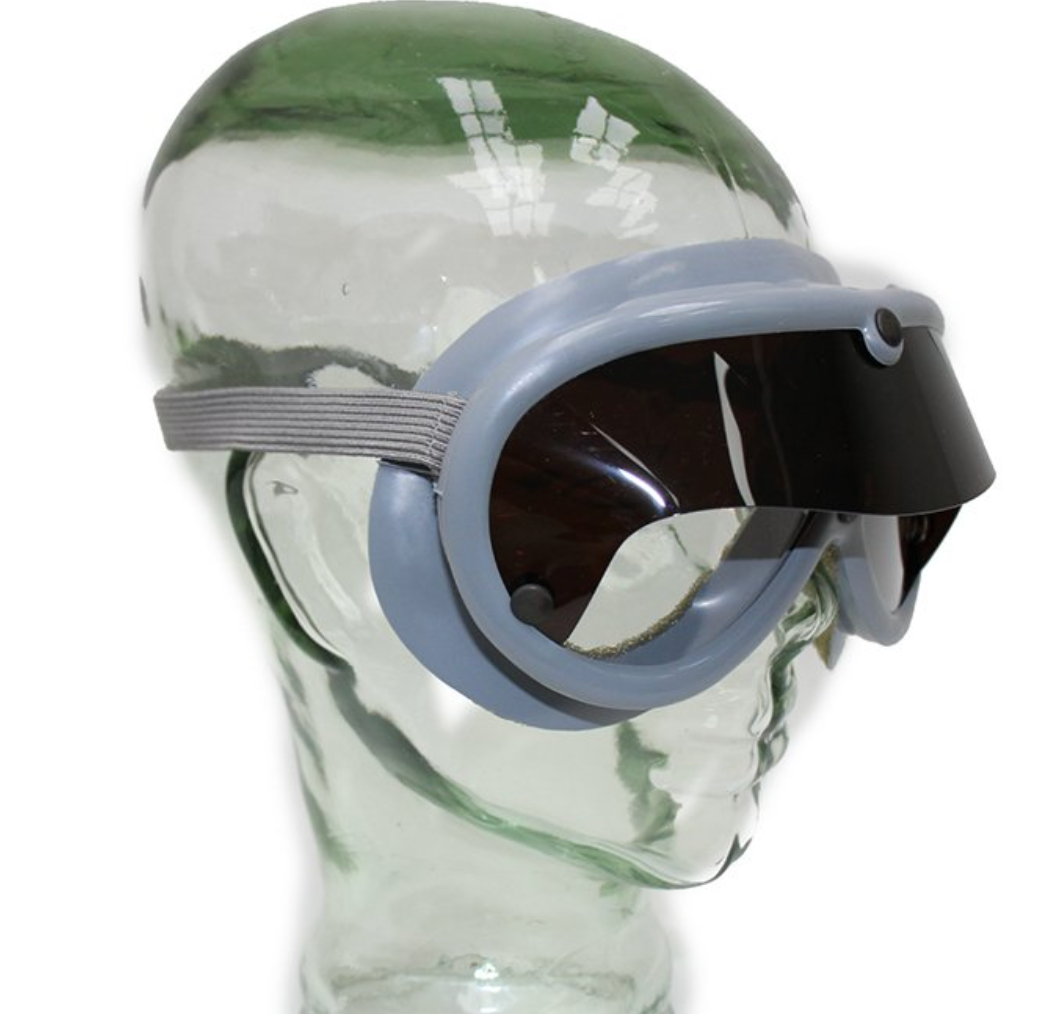 Vintage Military Surplus German Grey Dust Goggles Used Durable Eye Protection