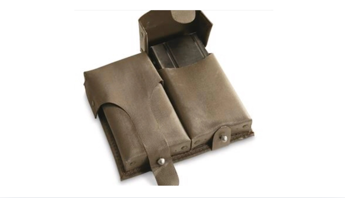 Vintage Military Surplus German G3 Old Style Coated Magazine Pouch Used