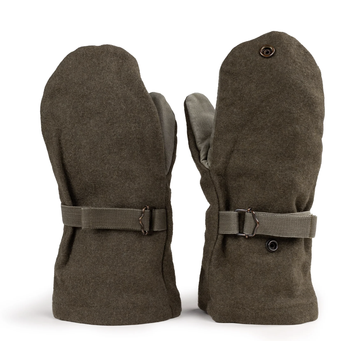 Original Austrian Army Military Winter Mittens Green Shooting Used One Size