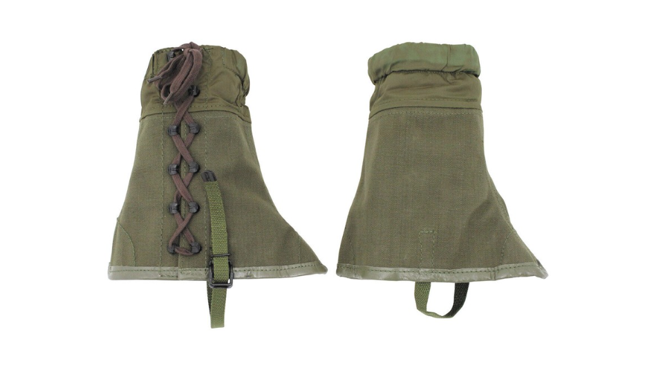 Original Vintage Italian Army Winter Gaiters OD Green Canvas