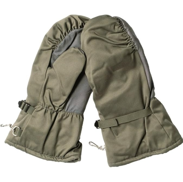 Vintage German Military Surplus OD Cold Weather Mittens Size 8 10 Used Warm