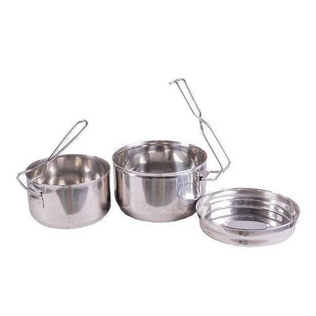 Original Czech Army 3-Piece Stainless Steel Mess Kit Vintage Military Surplus