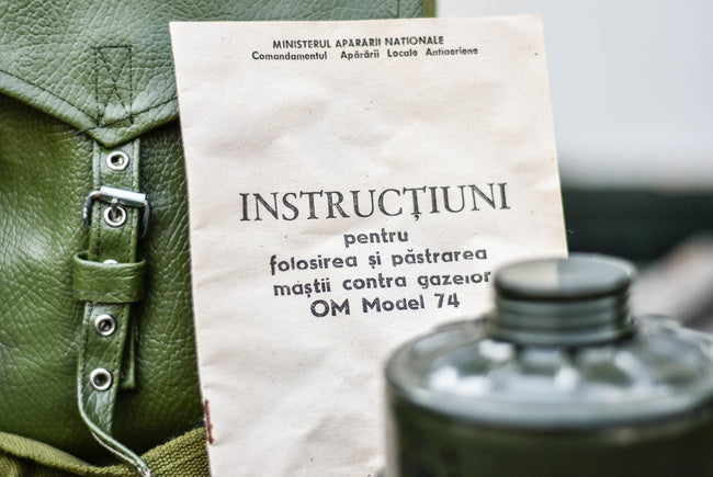 Romanian Gas Mask M74 Dark Green Rubber with Bag and Filter New