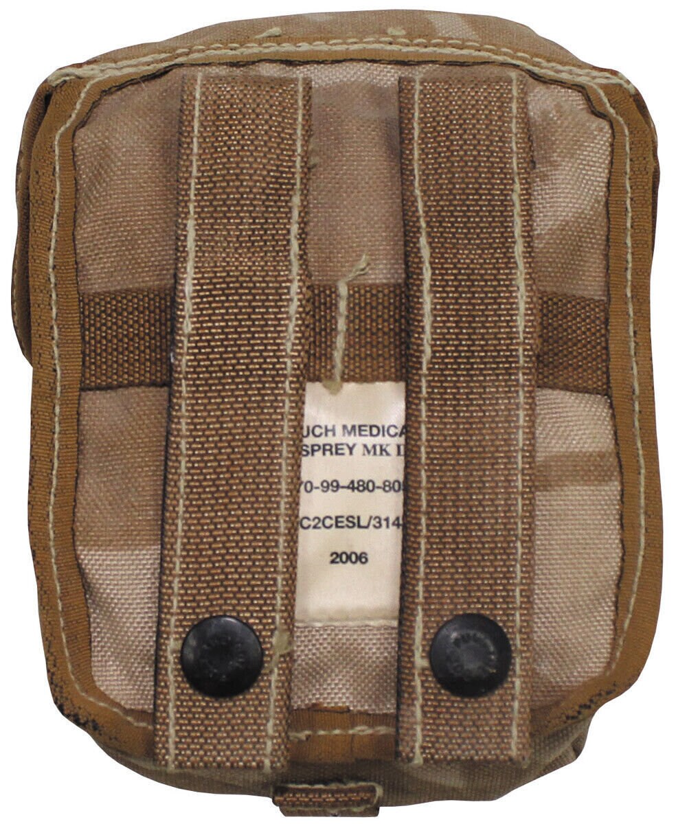 British Army Original Military Pouch Medical "Molle Dpm Desert New