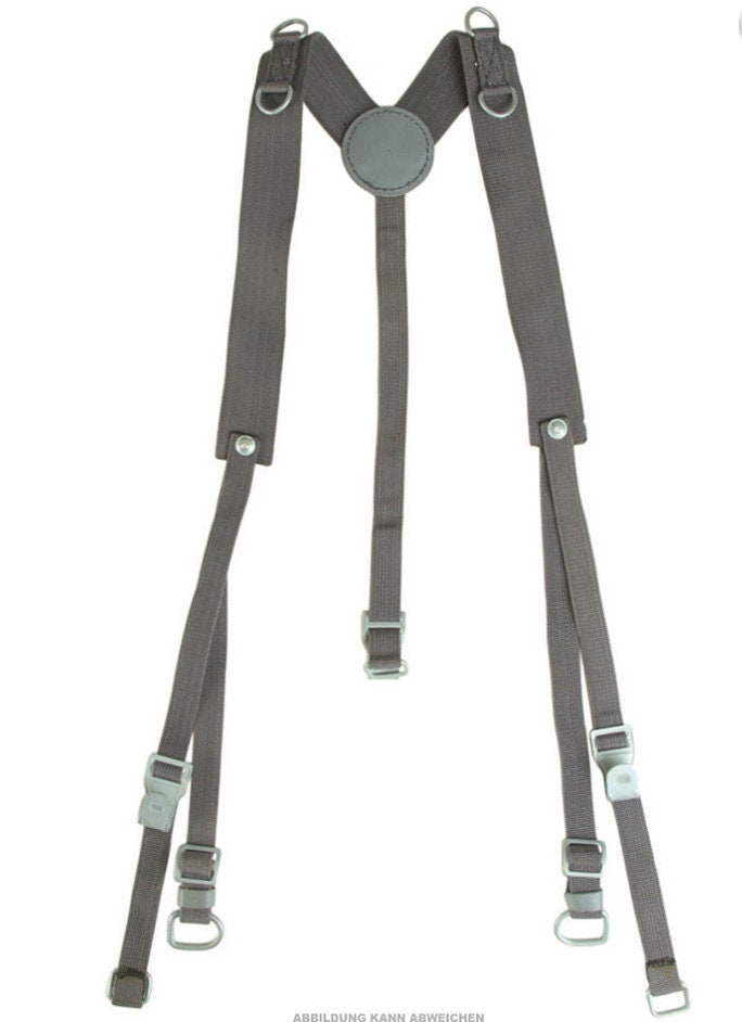 Vintage Military Surplus East German Grey Field Suspenders Used, Durable