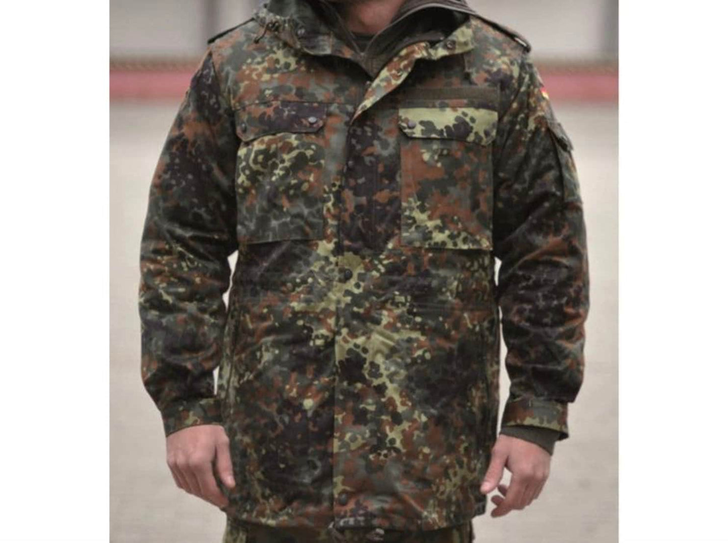 Original German Army Flecktarn Camo Field Parka with Liner – Military Surplus NEW
