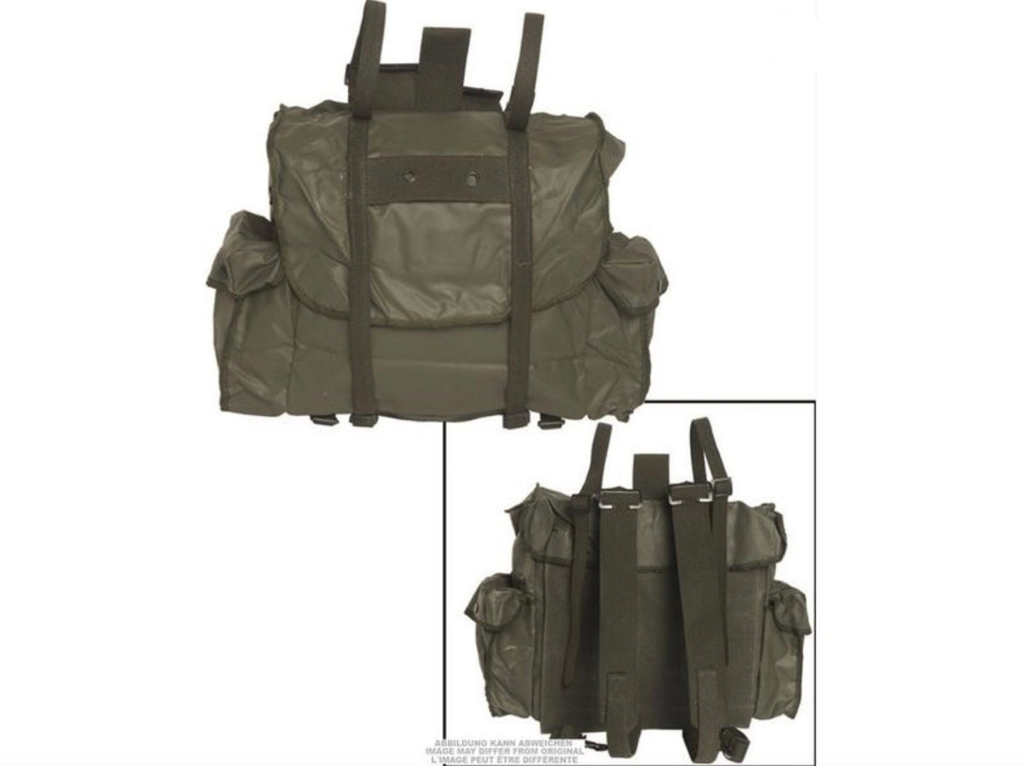 Belgian Army Olive Drab Plastic Rucksack Vintage Military Surplus Used Backpack