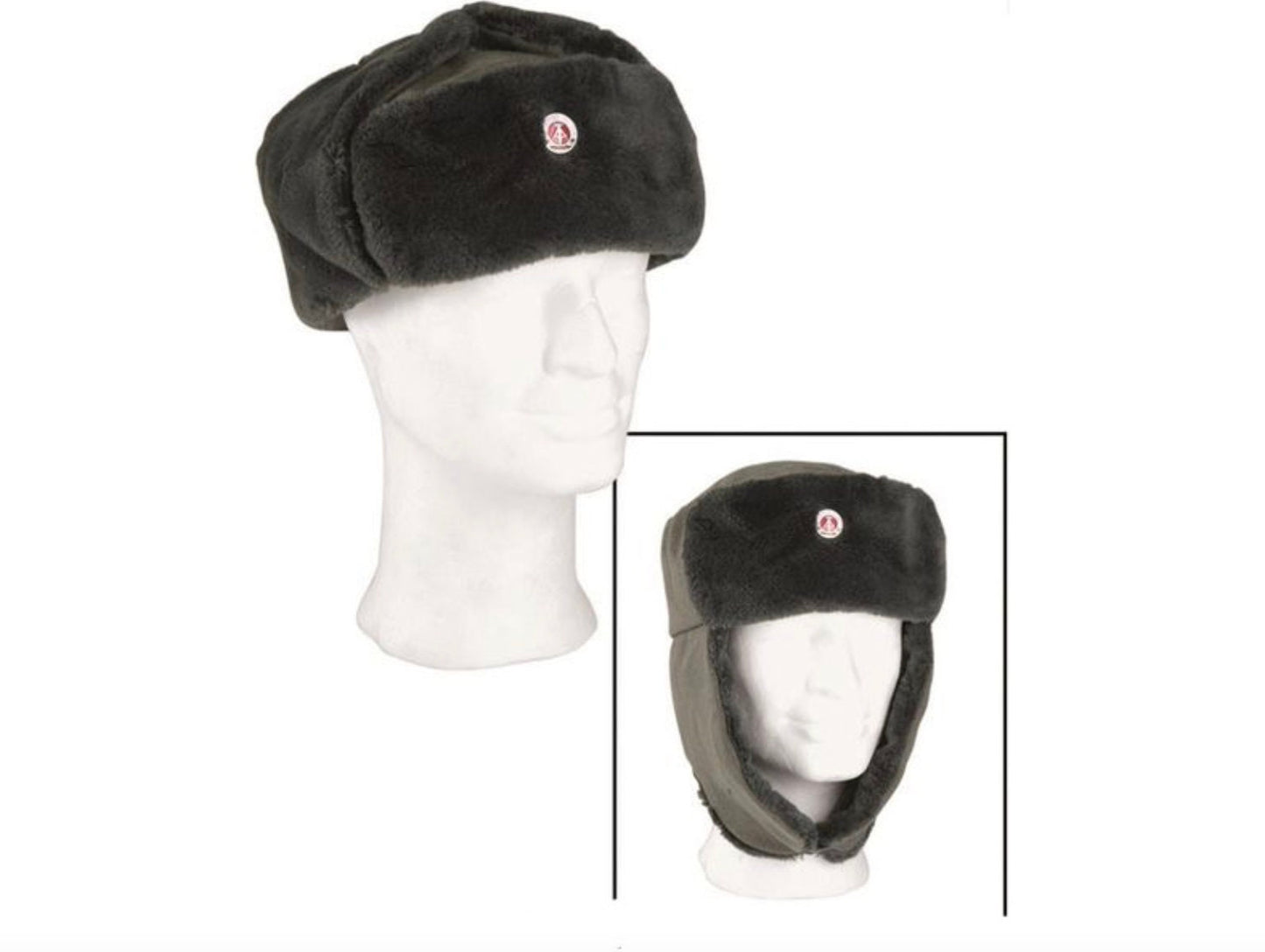 East German Army EM Winter Hat Vintage Military Surplus Wool Blend Used