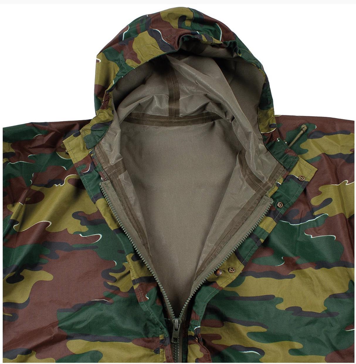 Genuine Belgian Army Rain Jacket Camo 3-Layer Laminate Waterproof Weatherproof Military Surplus