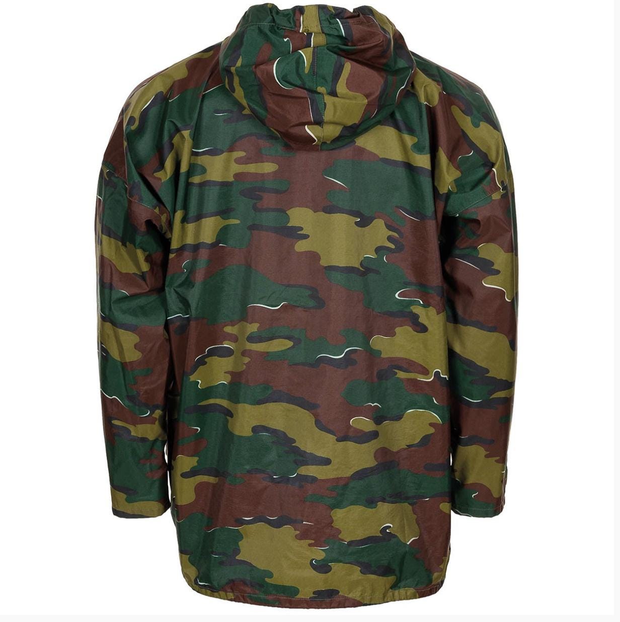 Genuine Belgian Army Rain Jacket Camo 3-Layer Laminate Waterproof Weatherproof Military Surplus