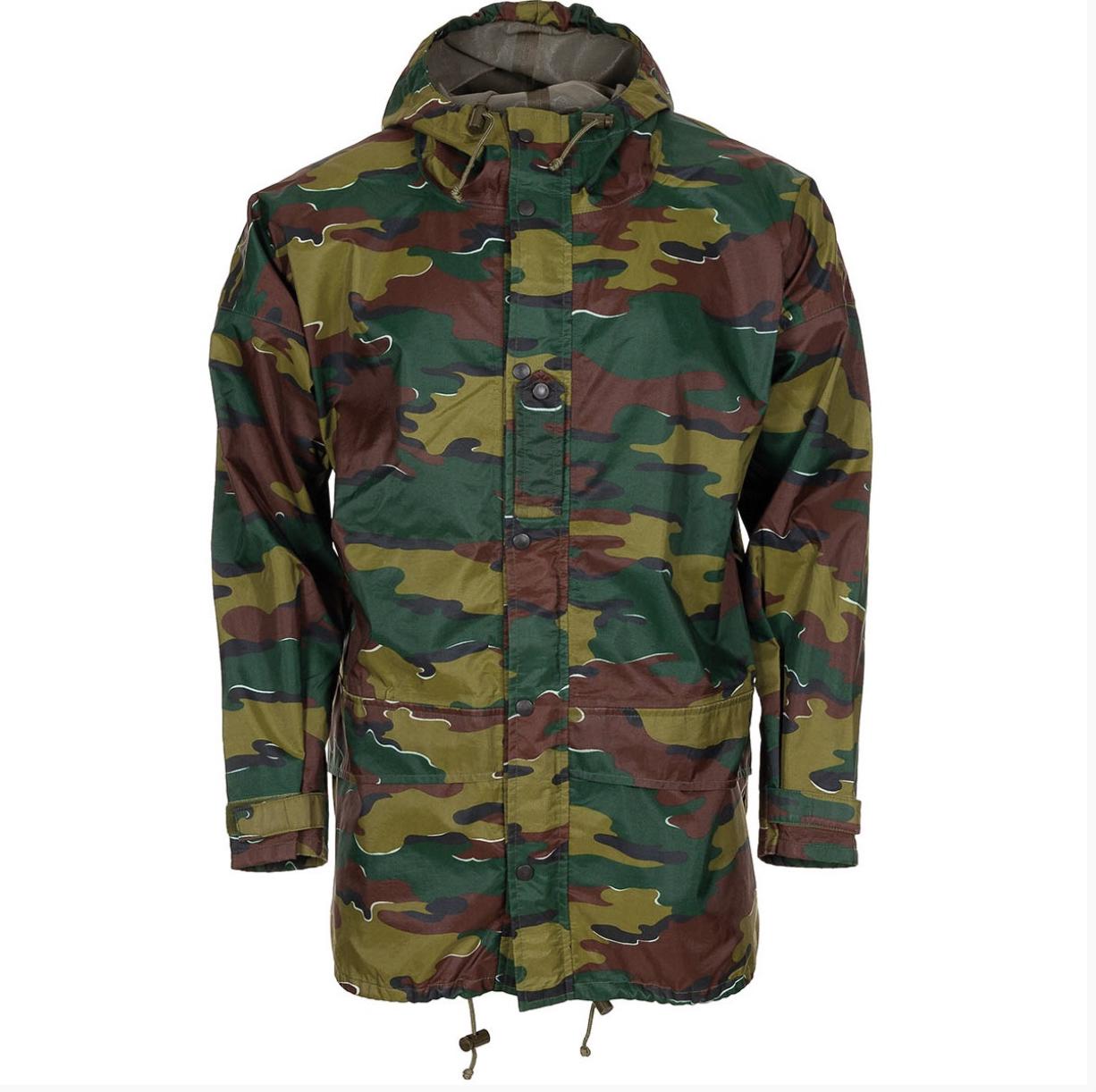 Genuine Belgian Army Rain Jacket Camo 3-Layer Laminate Waterproof Weatherproof Military Surplus