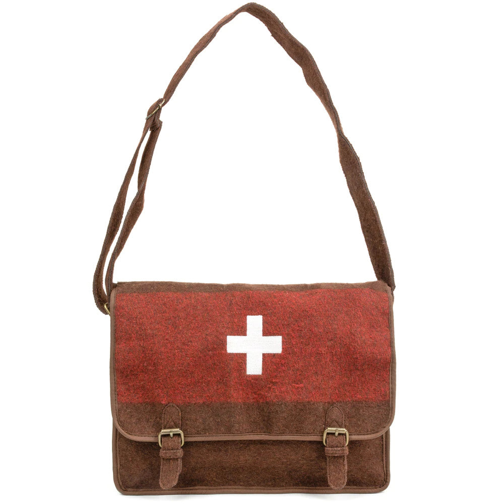 Vintage-Look Swiss Army Blanket Bag | High-Quality Adjustable Shoulder Strap