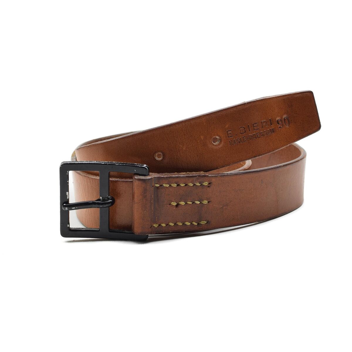 Original Swiss Army Military Field Vintage Belt Leather Brown 33mm Unisex