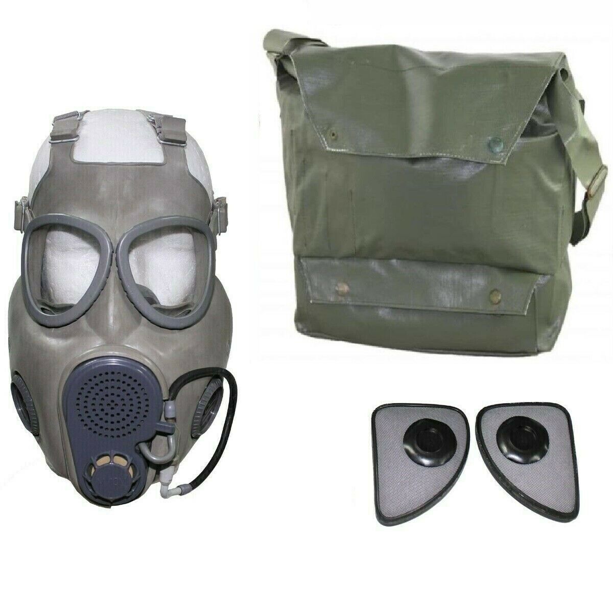 M10 Protection Mask with Original Filter Bag Vintage Military Surplus Decorative