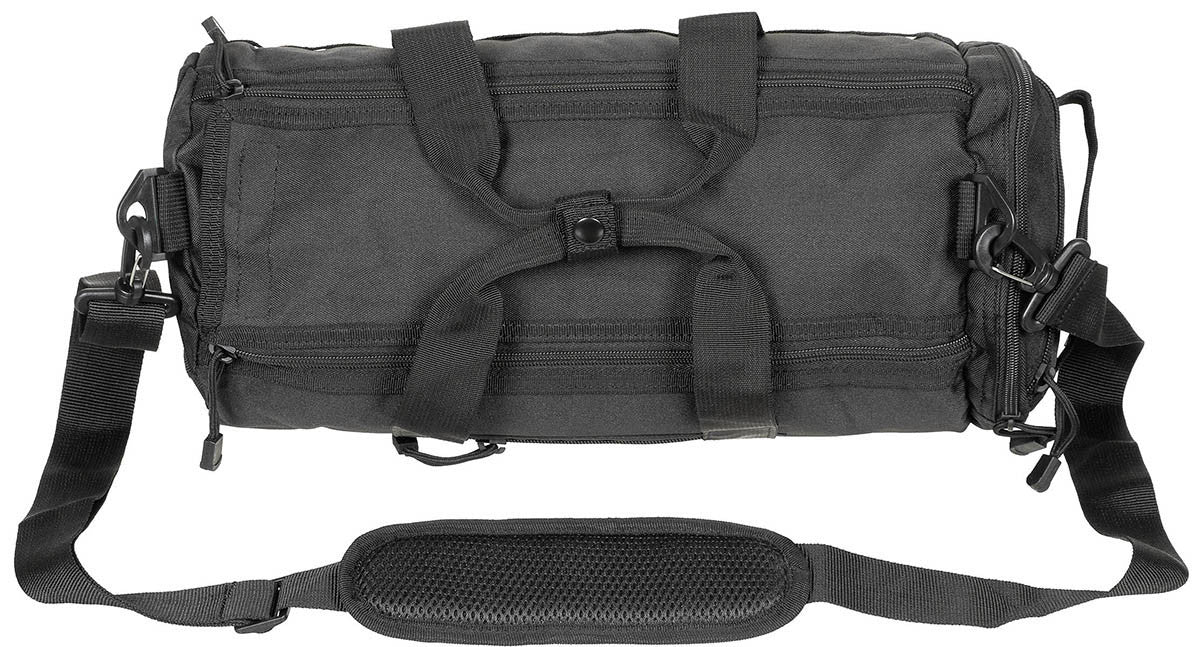 Round MOLLE Operation Bag Black Detachable Adjustable Strap Multiple Carry