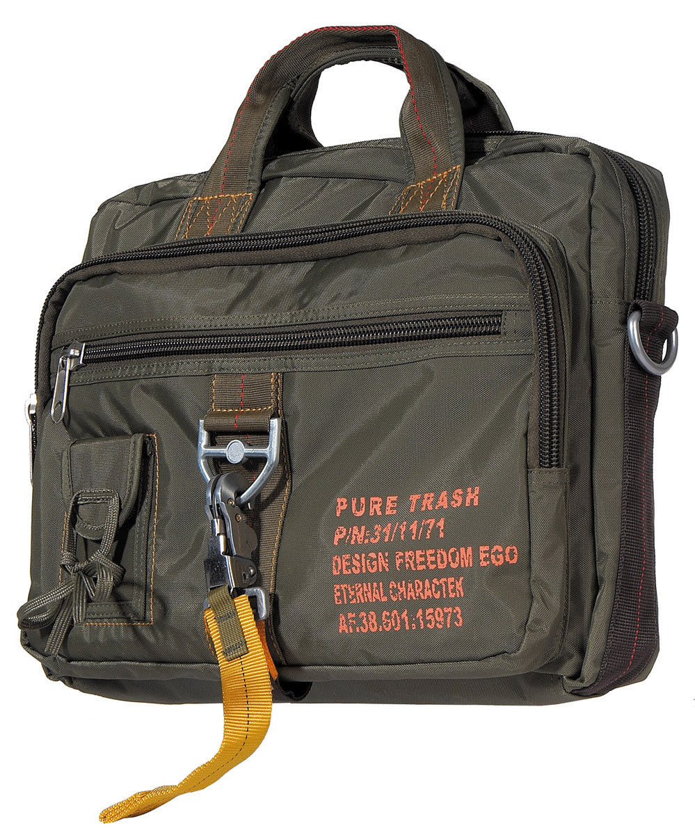 Large PT Handbag OD Green Detachable Adjustable Strap Carabiner Closure