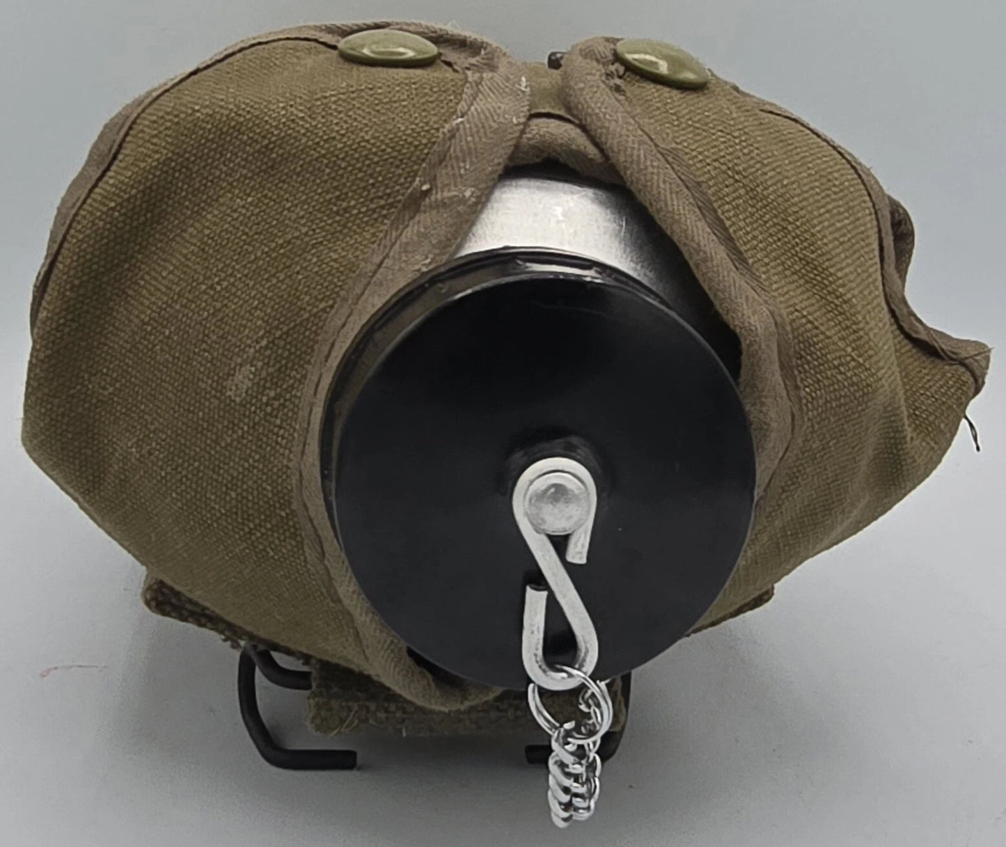 Vintage French Aluminum Canteen Set +Cup and Cover Military Surplus Used