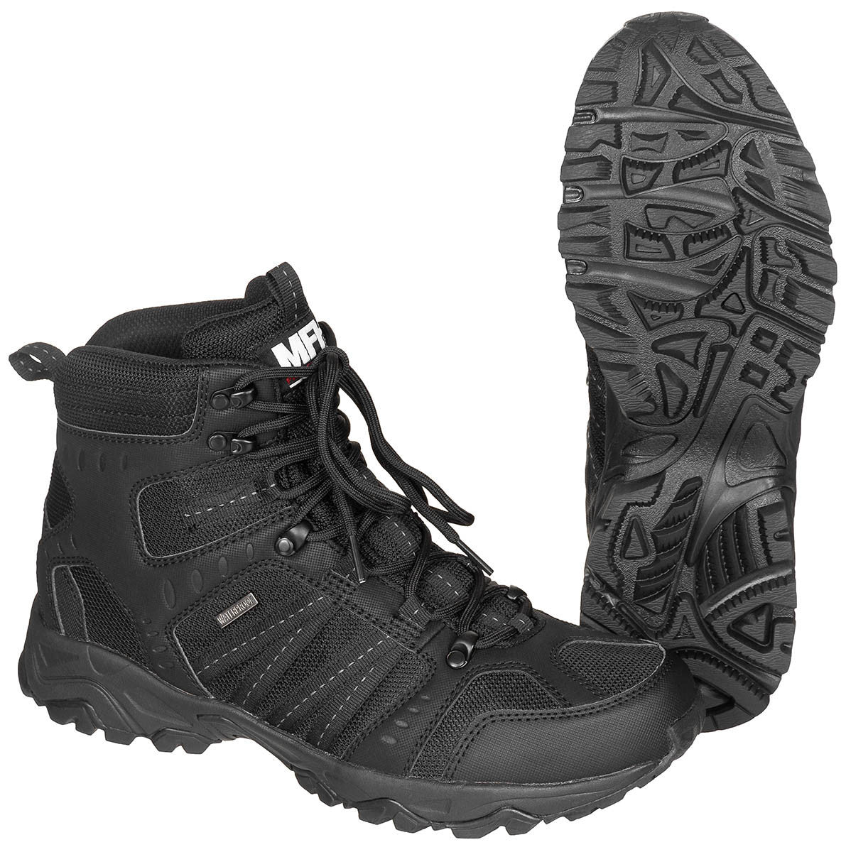 Black Tactical Combat Boots HBR Membrane Waterproof Breathable Quick-Drying MFH