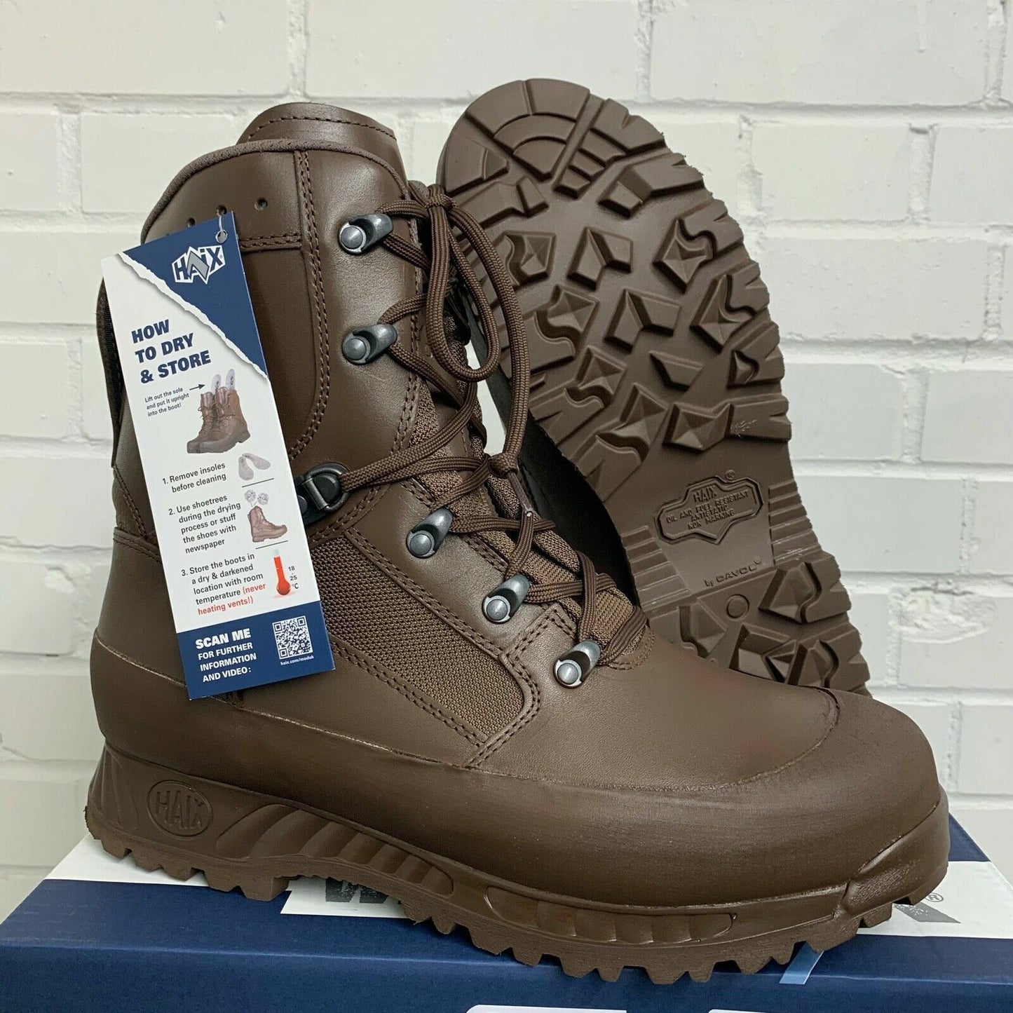 Original British Army Military Combat Boots Haix HIGH LIABILITY LADY Brown New