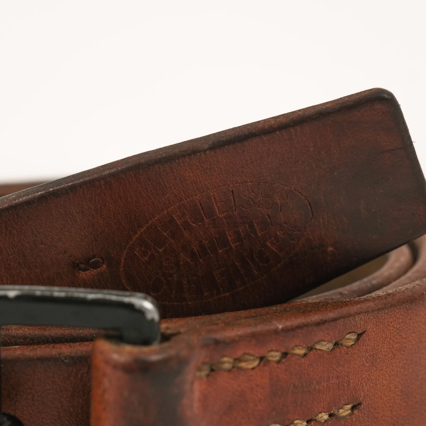 Original Swiss Army Military Field Vintage Belt Leather Brown 33mm Unisex