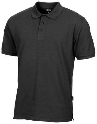 MFH Polo Shirt Button Placket Black