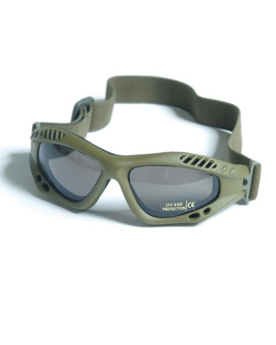 Mil-Tec Commando Air Pro Goggles – Tinted Olive Tactical Airsoft Eyewear