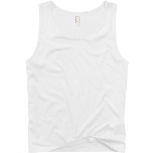 Brandit Men’s Tank Top White L – 100% Cotton Sleeveless Casual Wear