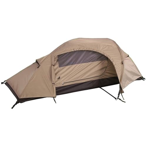 Mil-Tec Recom 1-Person Compact Lightweight Durable Weatherproof Wind & Storm-Resistant Easy-to-Install Tactical Outdoor Hiking Camping Tent with Zipper Entrance & Mosquito Net