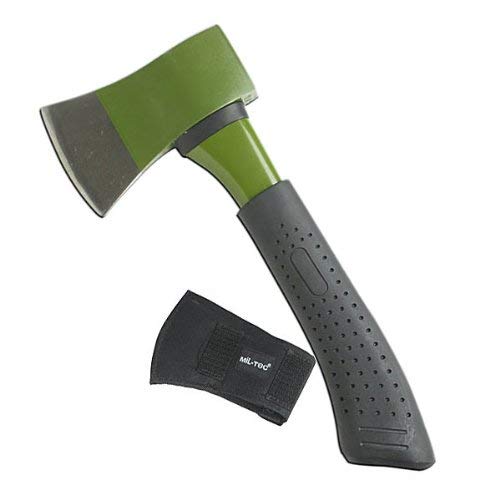 Full Steel Axe with Sheath – 32cm Survival Hatchet with Hammer Back