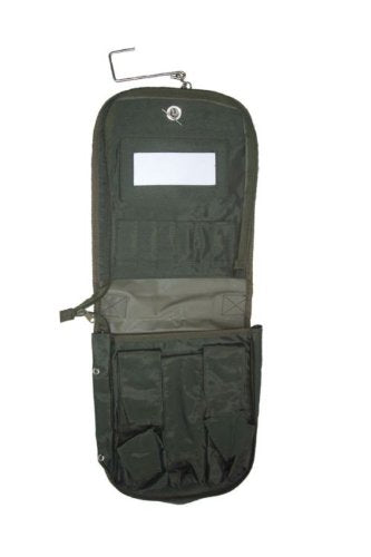 TOILETRIES KIT WITH MIRROR, OLIVE