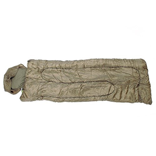 Mil-Tec Pilot Sleeping Bag Olive Drab – 4-Season Mummy Bag with Pillow