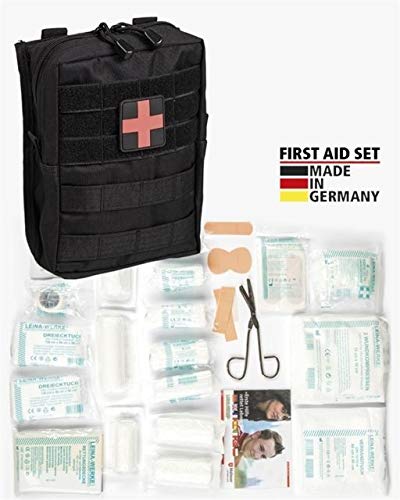 Mil-Tec 43-Piece First Aid Set Black – Tactical Outdoor Emergency Medical Kit