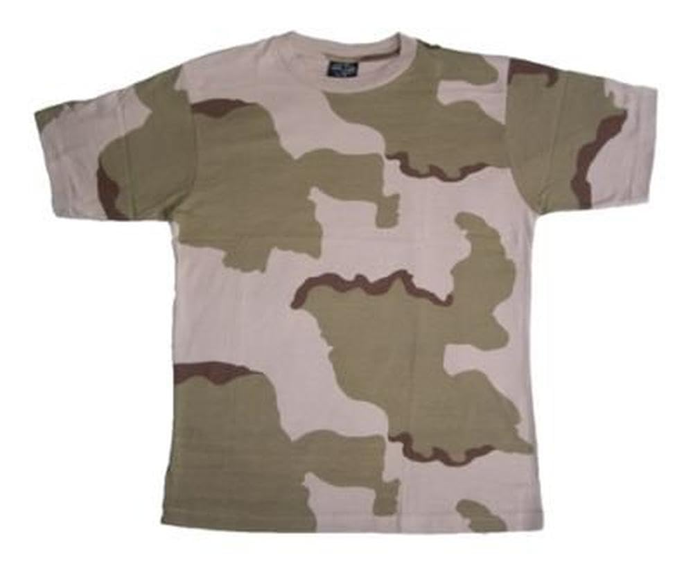 US Tri-Colour Desert Camouflage T-Shirt Cotton Crew Neck Military Style