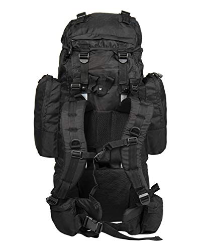 Mil-Tec 75L Military Army 'Ranger' Hiking Rucksack Backpack in Black, Olive and Flecktarn Camouflage (Internal Frame)