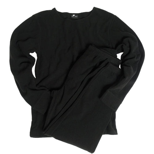Mil-Tec Round Neck Fleece Thermal Underwear Set Black Men’s M