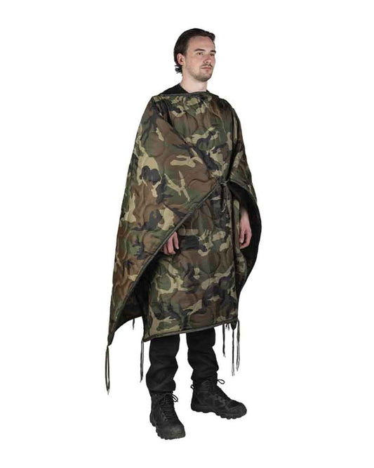 Mil-Tec Poncho Liner Woodland – Multi-Function Outdoor Blanket