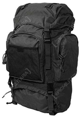 Mil-Tec 55L Tactical Commando Rucksack – Military Army Backpack with Internal Frame (Black, Olive, Flecktarn)