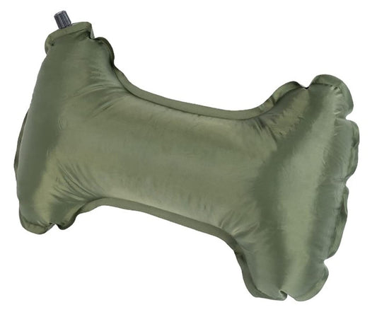 Self Inflatable Neck Rest Cushion Head Support Travel Pillow 50x31cm Olive Green