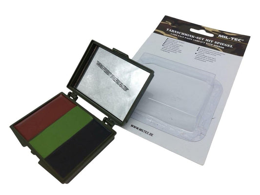 Army Camo Face Paint Airsoft Paintball 3 Colours with Mirror Brown Green Black