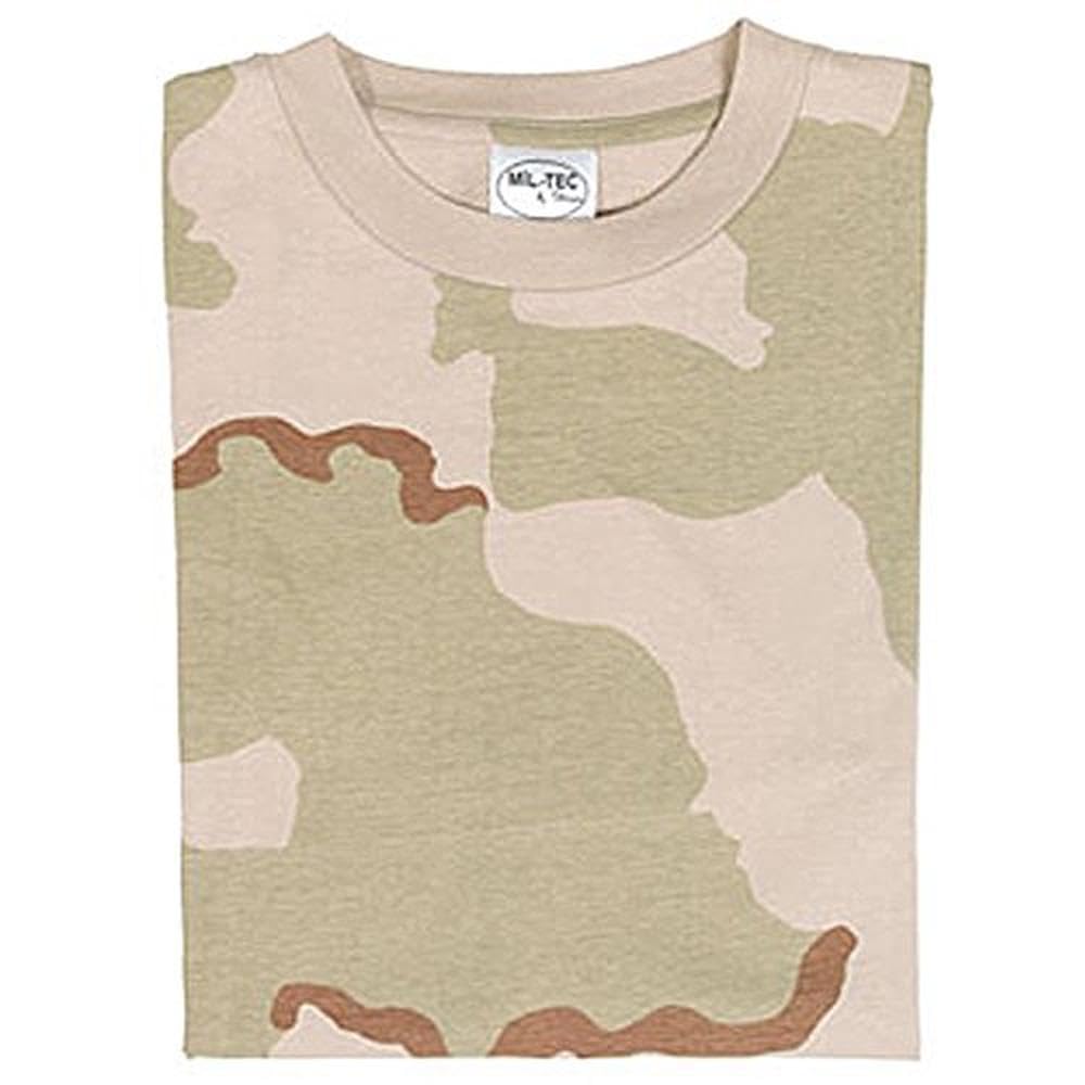 US Tri-Colour Desert Camouflage T-Shirt Cotton Crew Neck Military Style