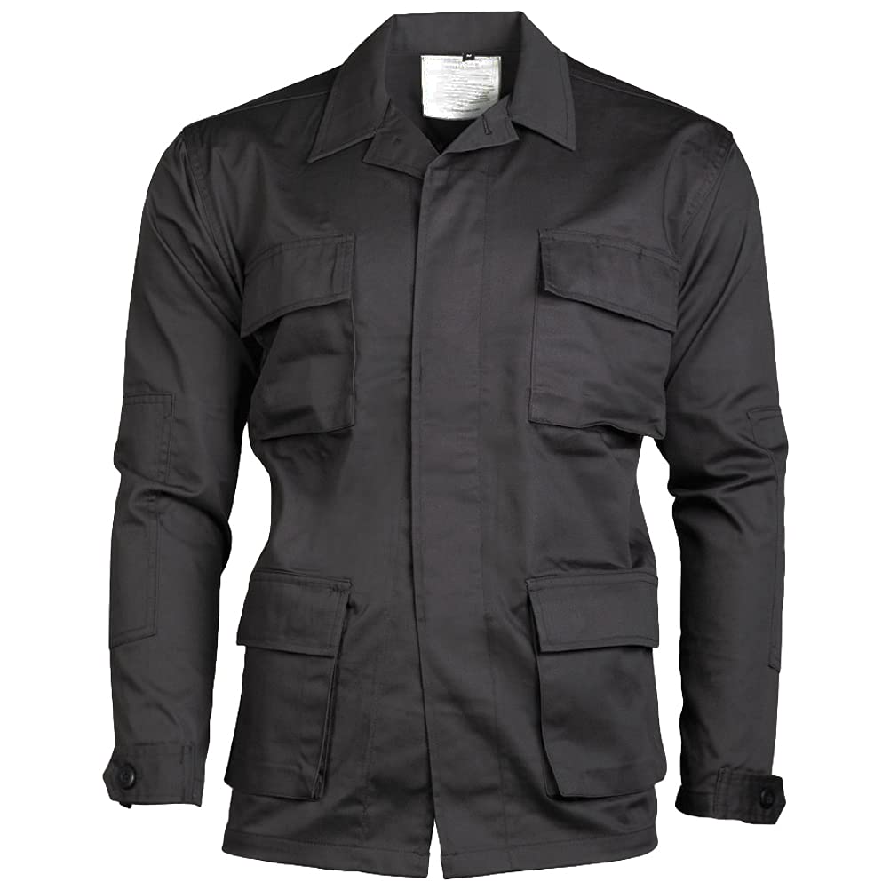 Mil-Tec BDU Combat Shirt Black Military Tactical Army Uniform Top