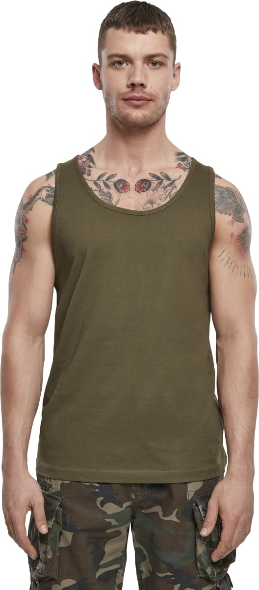 Brandit Men’s Olive Cotton Tank Top XL | Casual, Training & Outdoor Wear