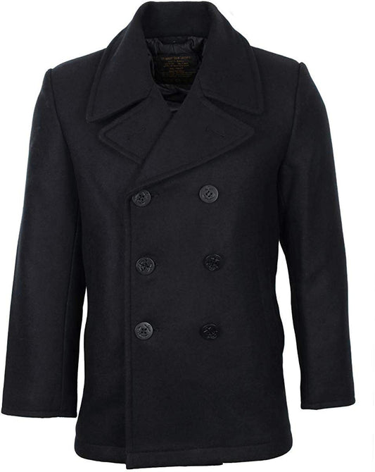 Mil-Tec US Navy Pea Coat (Black, 37-38 inch)