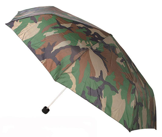 Woodland Camo Pocket Umbrella – Compact Folding Travel Umbrella, 100cm Canopy