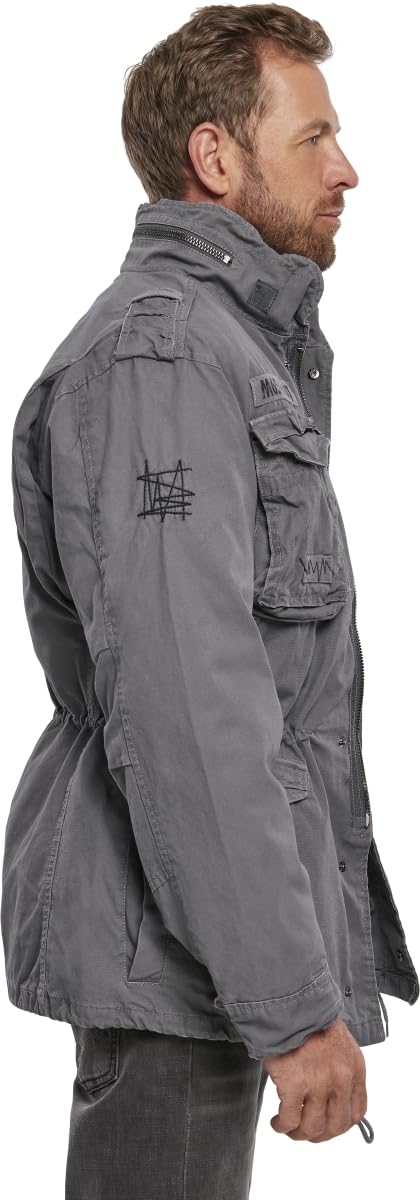 Brandit Men’s M-65 Giant Jacket Charcoal Gray – Vintage Military Field Coat 7XL