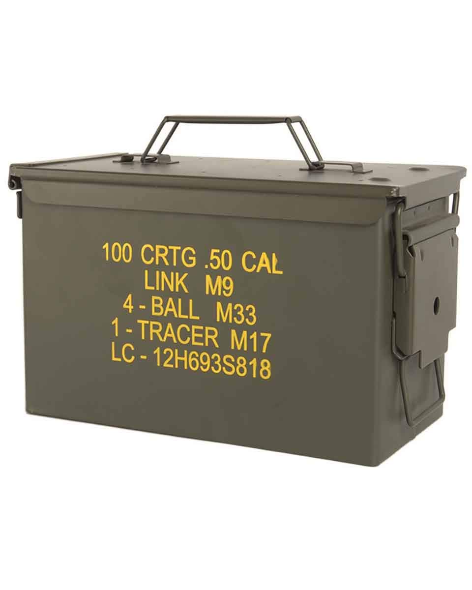 LINNSE Steel Ammo Box US M2A1 Cal .50 – Military Surplus Ammunition Case