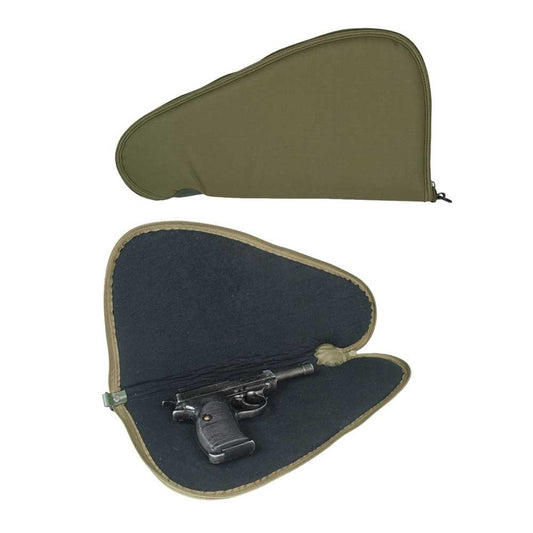 Small Single Tactical Padded Pistol Gun Carry Hand Case Lockable Shooting Olive