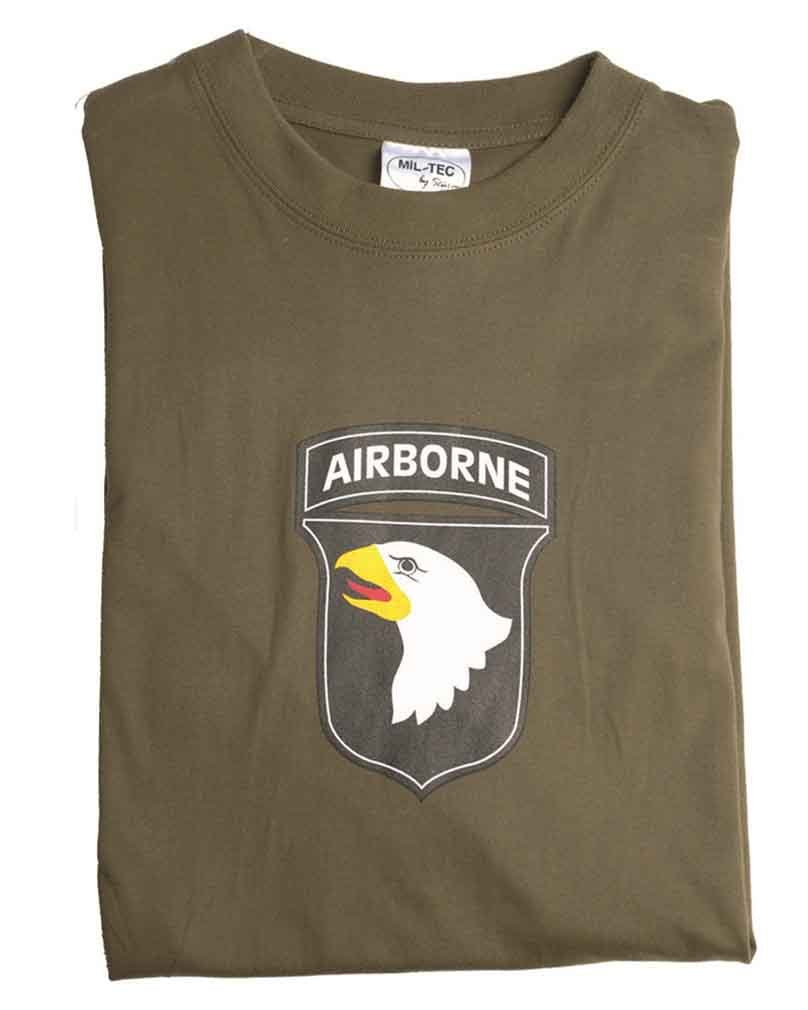 CamoOutdoor 101st Airborne Divison T-Shirt - Black or Olive Green (Medium, Olive Green)