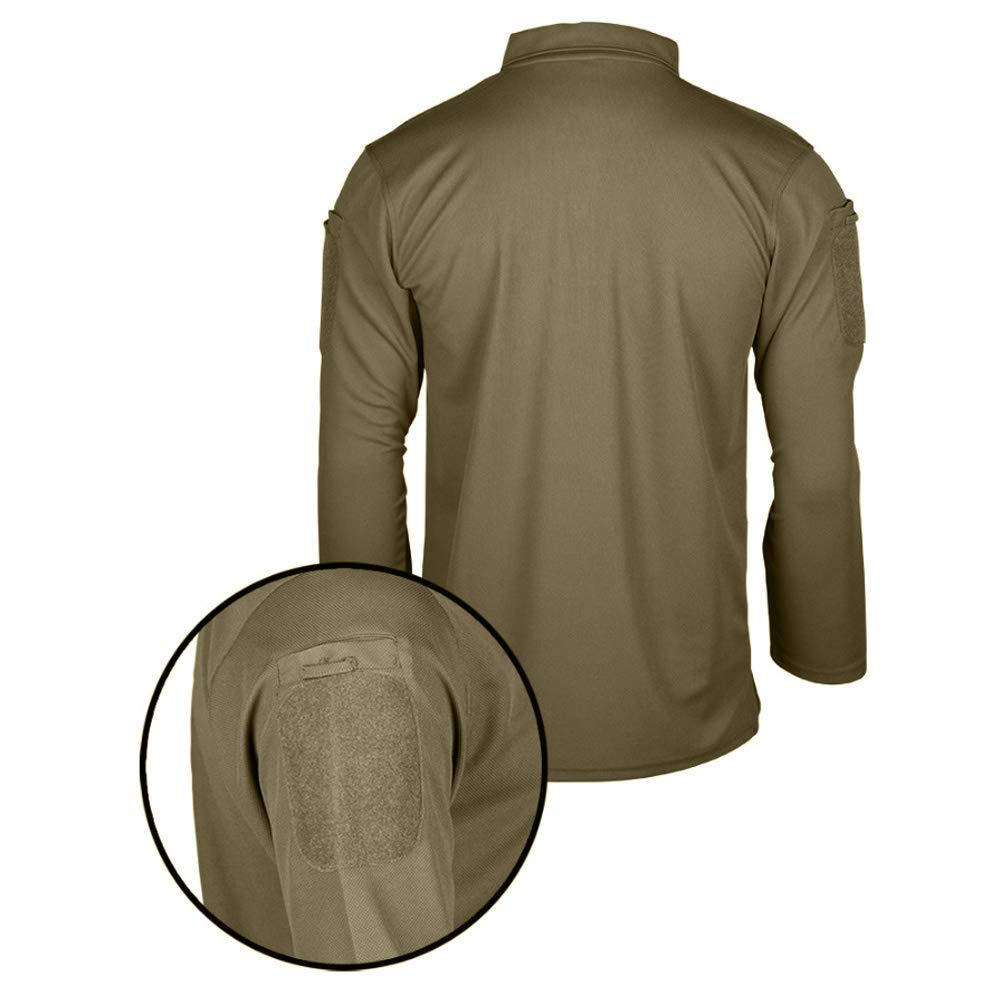 Mil-Tec Tact. Long Sleeve Polo Shirt Quickdry Coyote