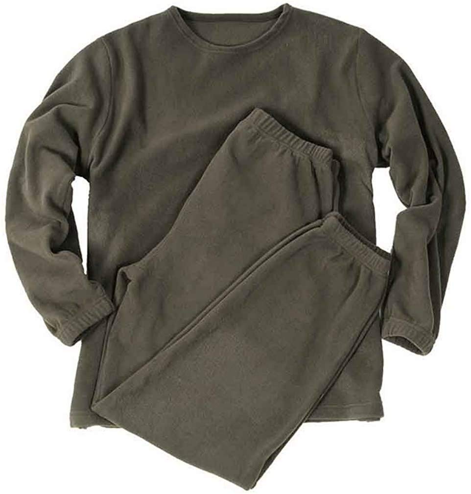 Mil-Tec Round Neck Fleece Thermal Underwear Set Olive Drab Men’s 3XL